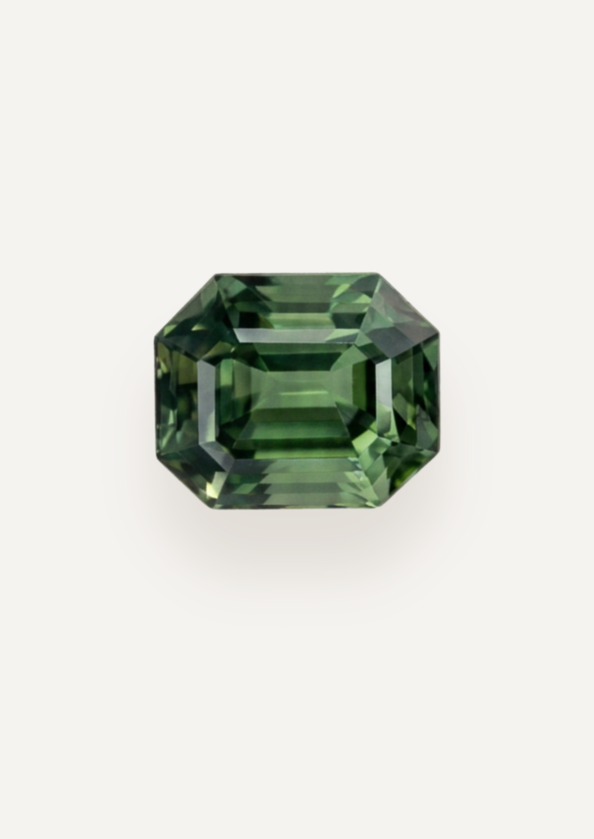 1.18ct Australian Green Parti Emerald Cut Sapphire