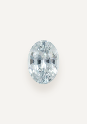Face up product view showing very pale ice blue in a simple oval outline.
