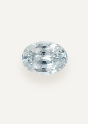 Alternate face up product view showing very pale ice blue in a simple oval outline.