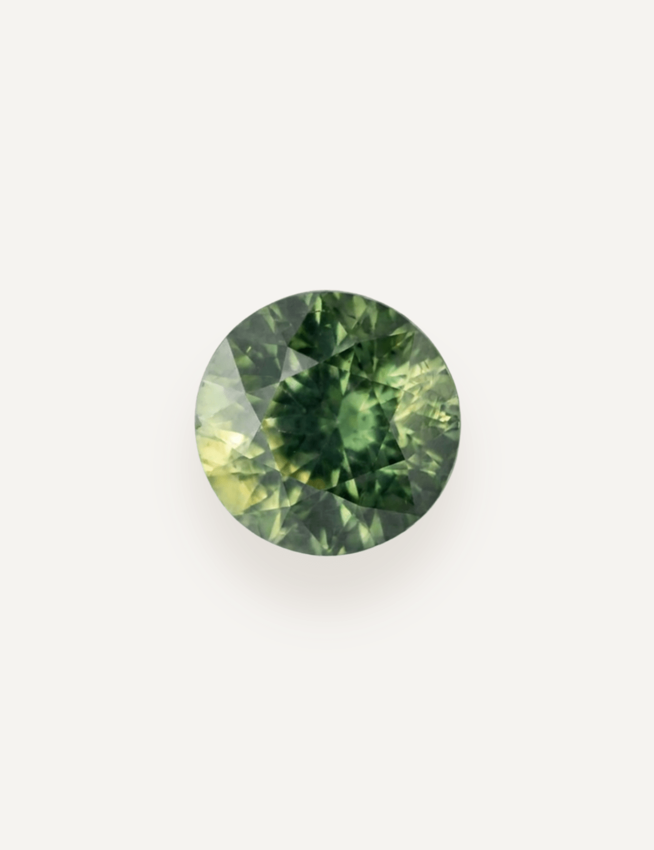 1.24ct Queensland Green Parti Round Cut Sapphire - Molten Store