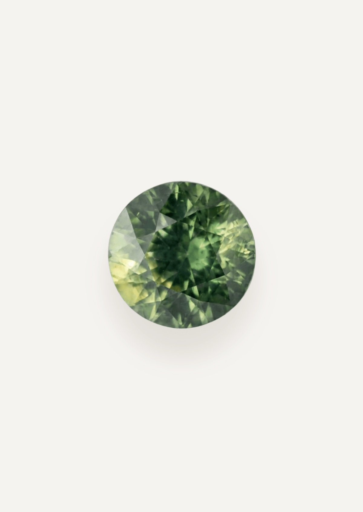 1.24ct Queensland Green Parti Round Cut Sapphire - Molten Store