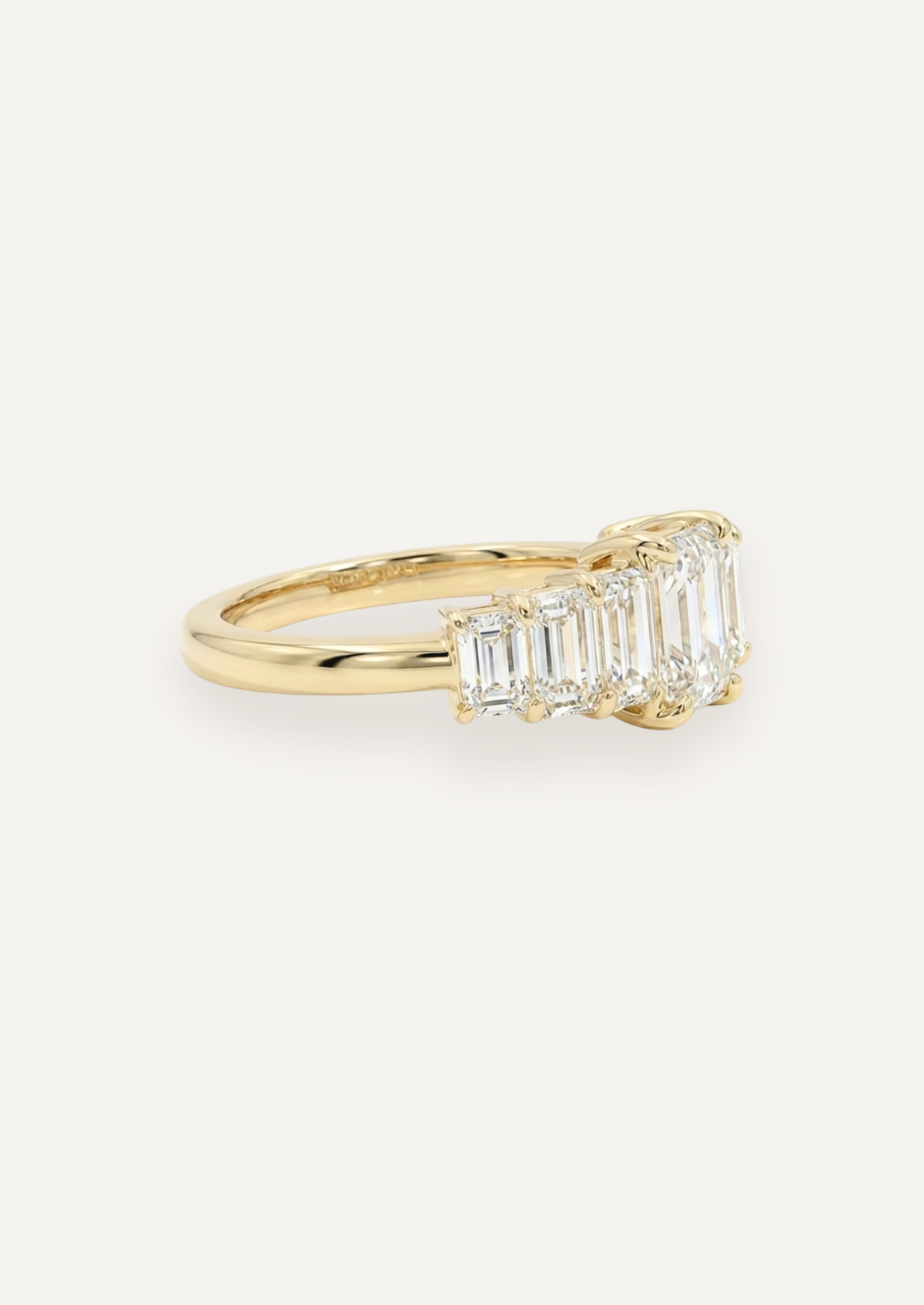 The Banks Ring with Emerald Cut Diamond design detail