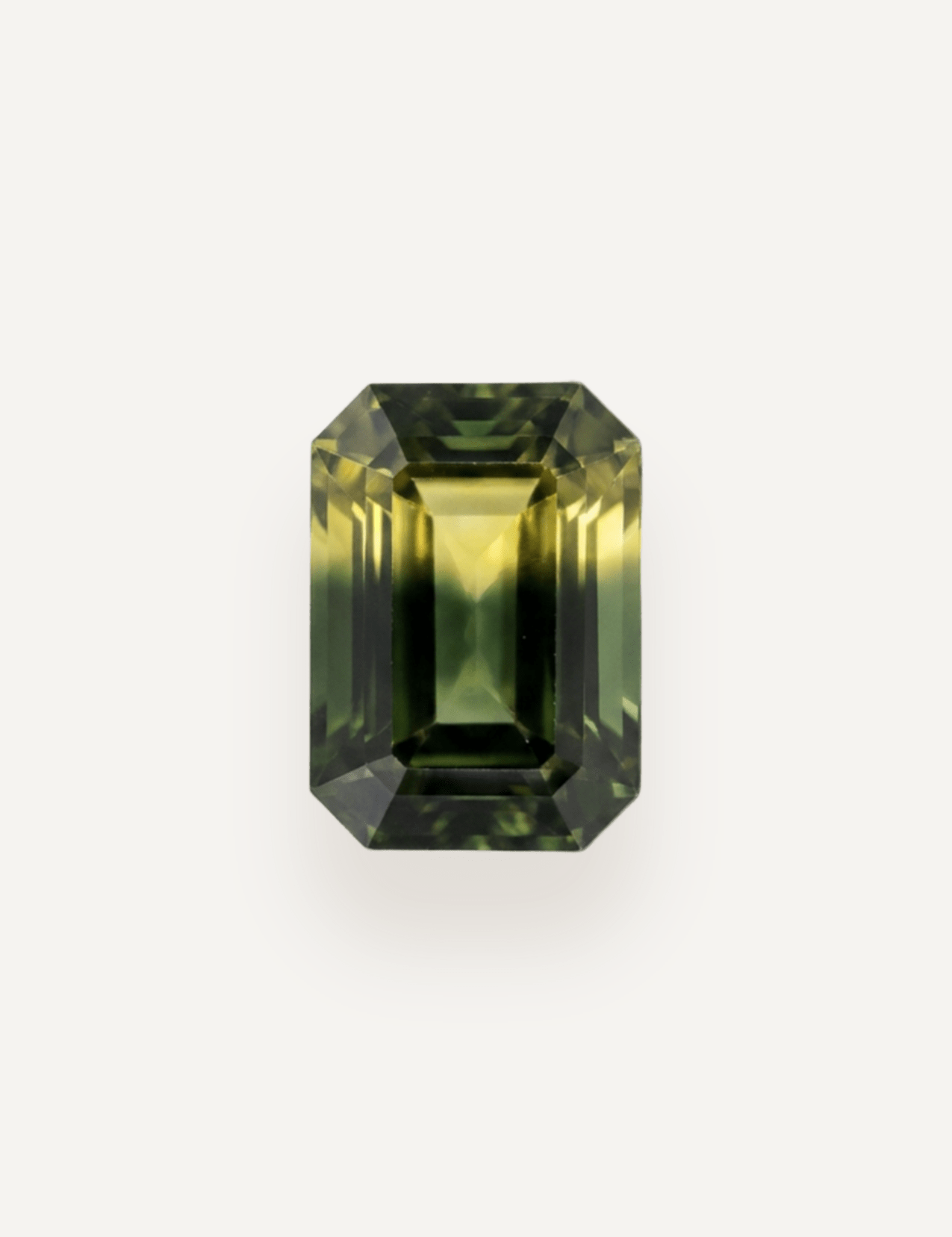 1.31ct Australian Green Yellow Parti Emerald Cut Sapphire - Molten Store