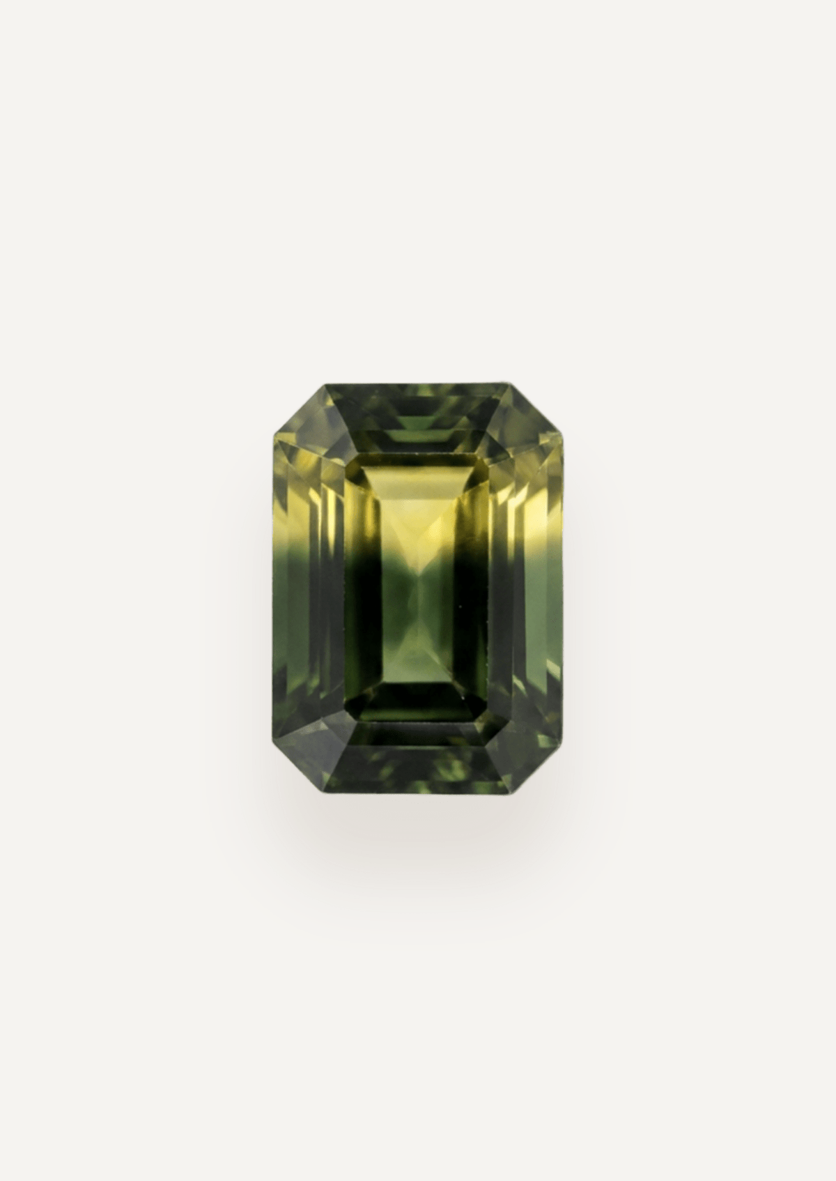 1.31ct Australian Green Yellow Parti Emerald Cut Sapphire - Molten Store