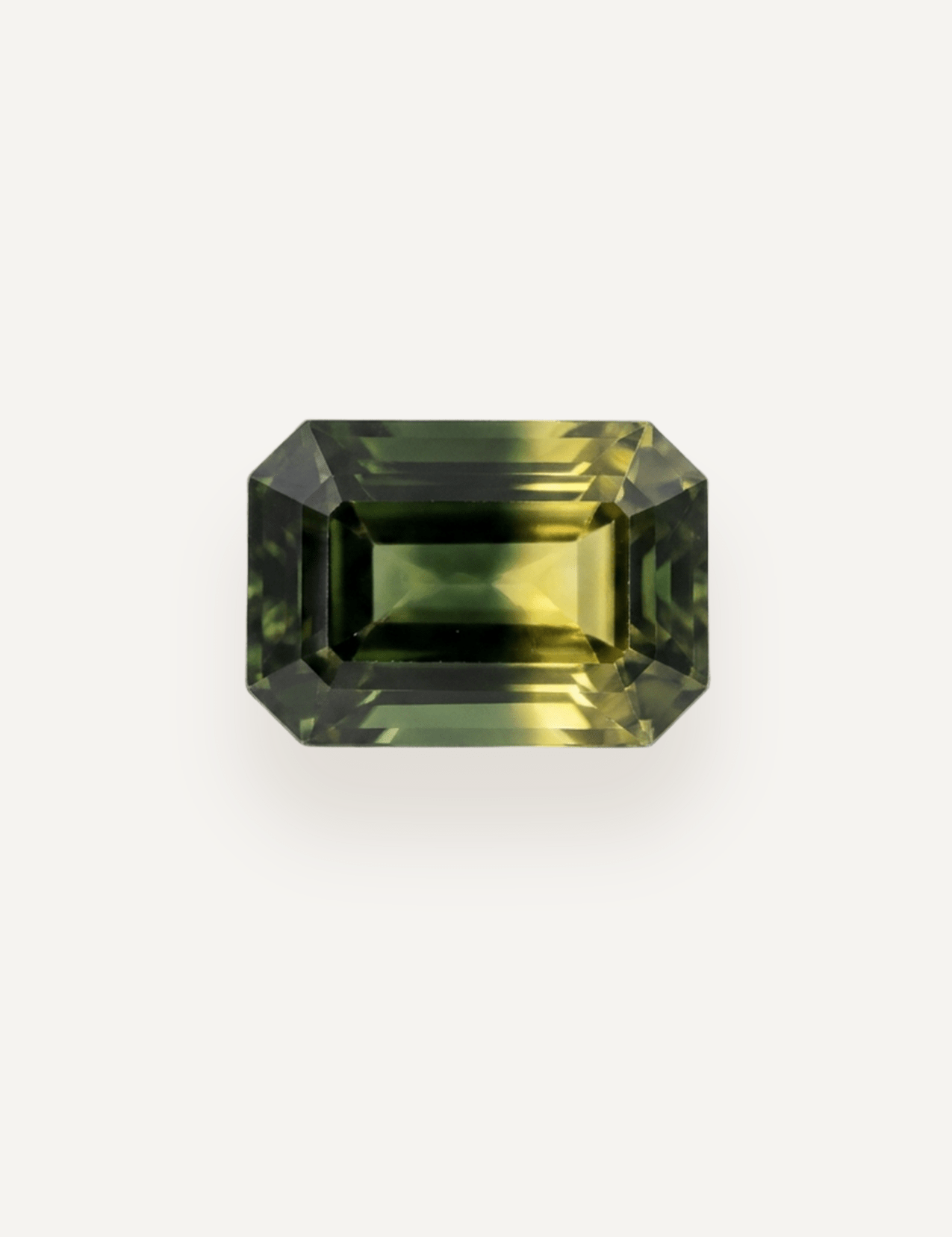 1.31ct Australian Green Yellow Parti Emerald Cut Sapphire - Molten Store