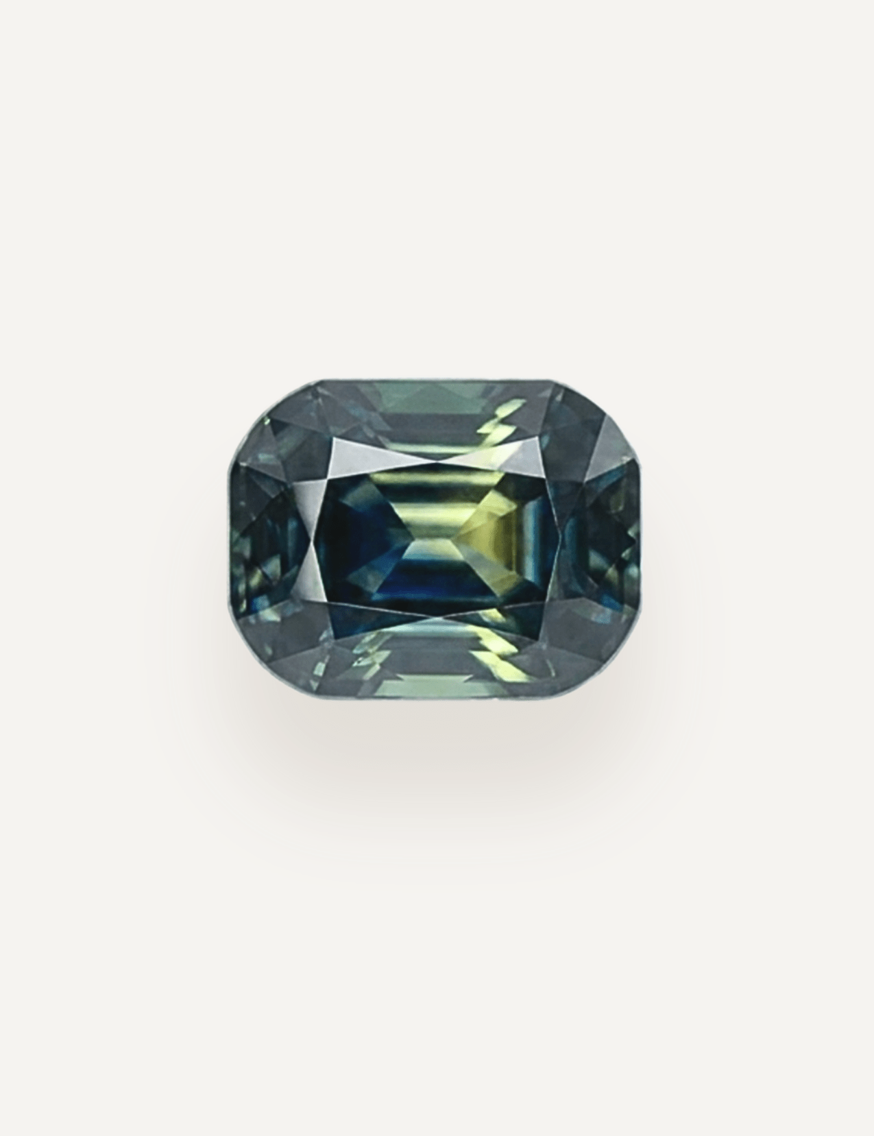 1.38ct Australian Blue Green Parti Cushion Cut Sapphire - Molten Store