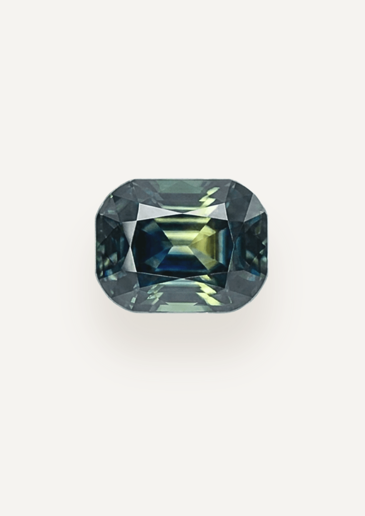 1.38ct Australian Blue Green Parti Cushion Cut Sapphire - Molten Store