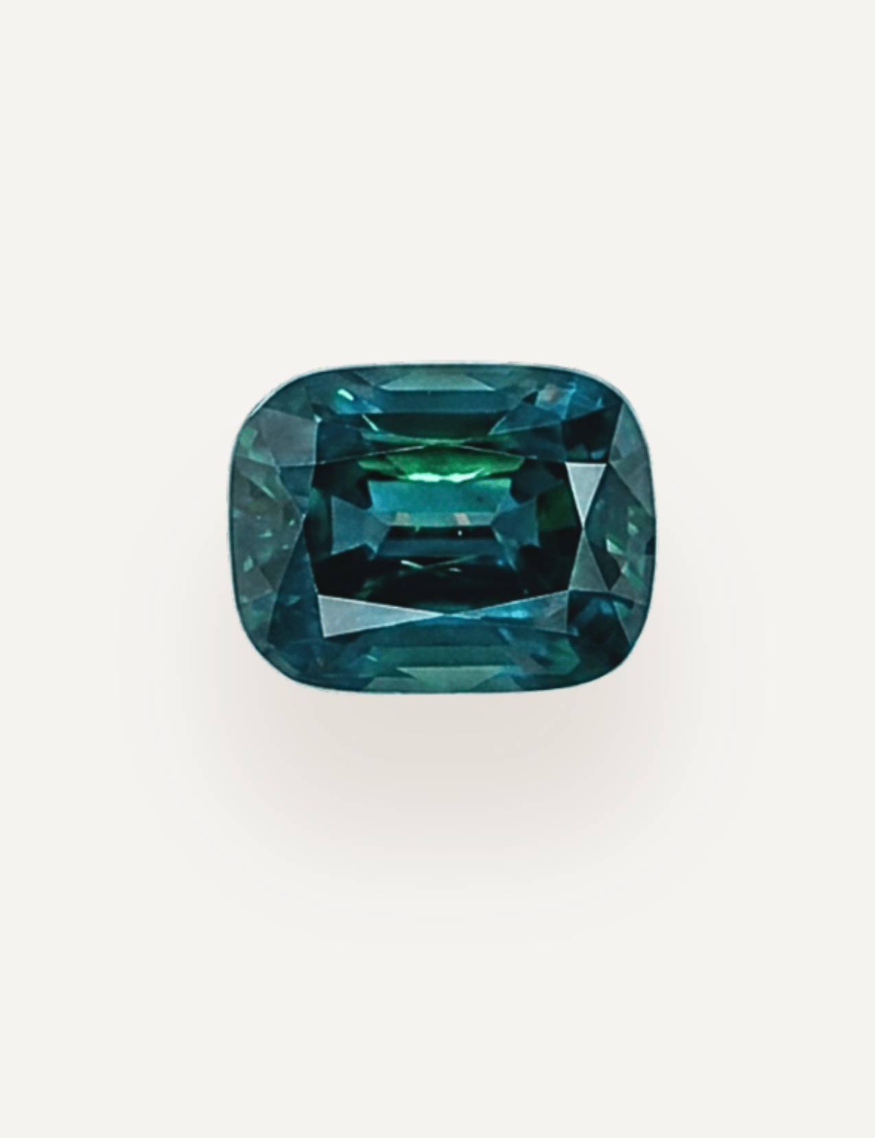 1.38ct Australian Blue Green Parti Cushion Cut Sapphire - Molten Store