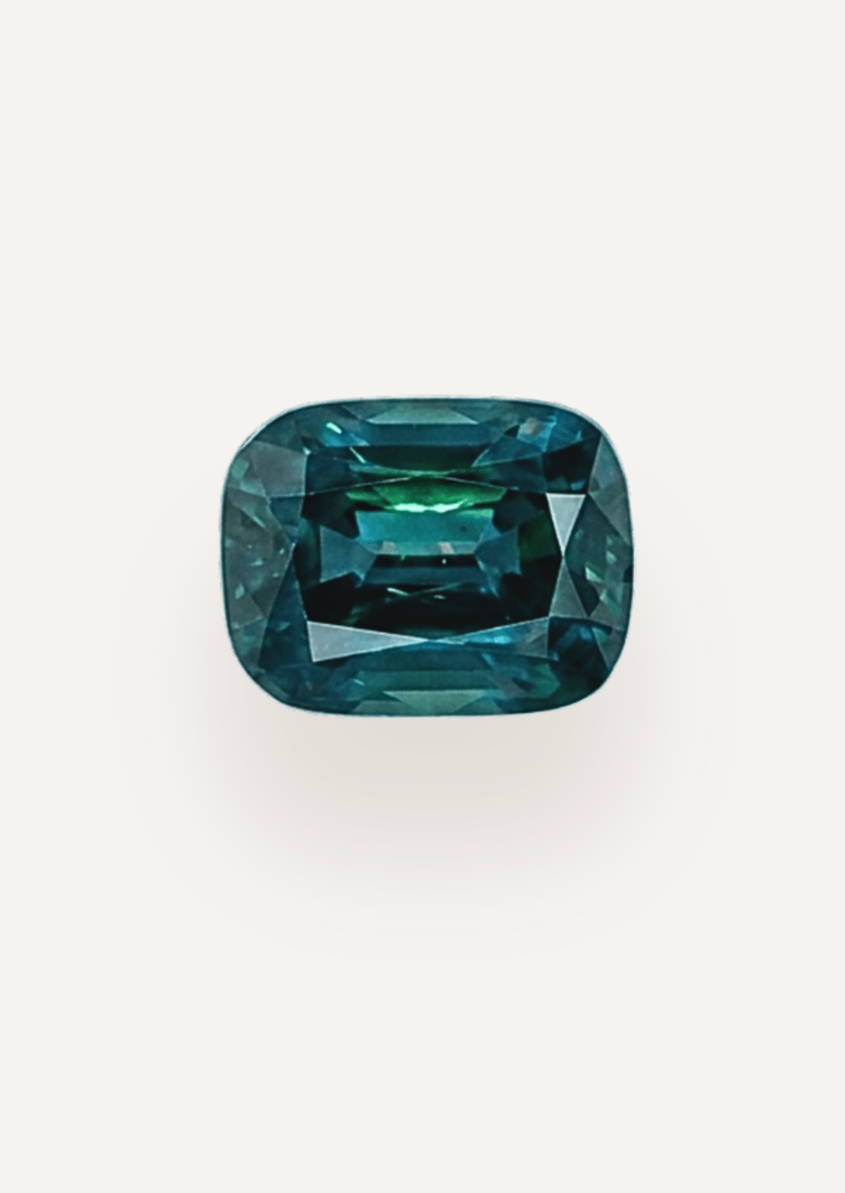 1.38ct Australian Blue Green Parti Cushion Cut Sapphire - Molten Store