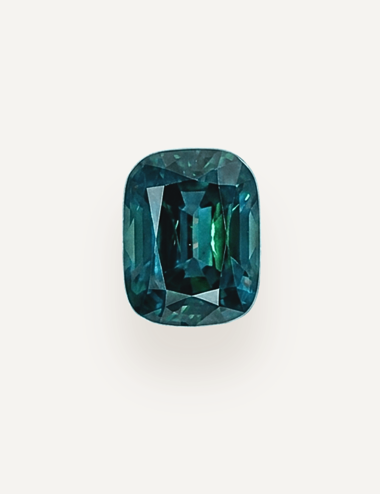 1.38ct Australian Blue Green Parti Cushion Cut Sapphire - Molten Store