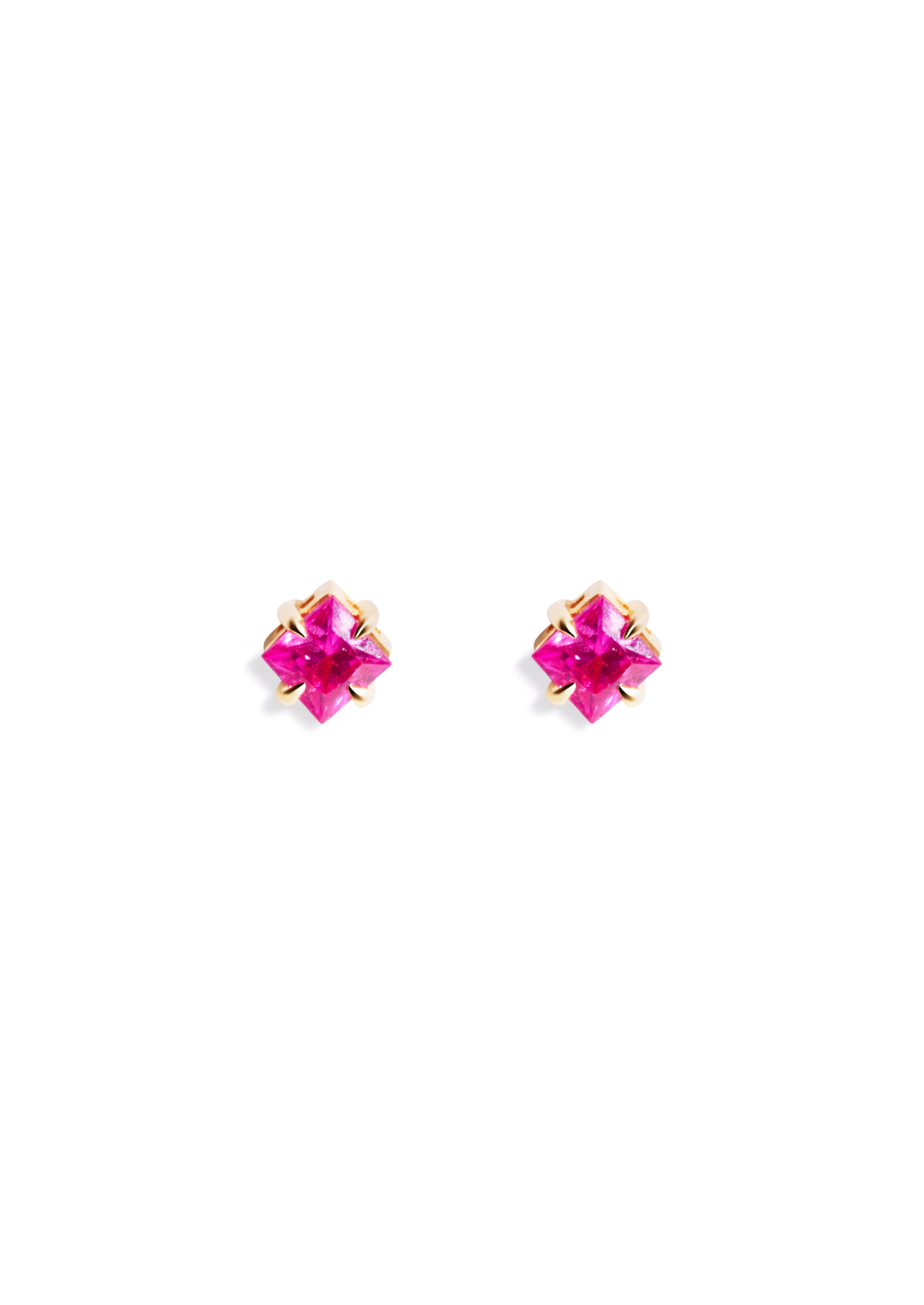The Poppy Pink Sapphire 9ct Solid Gold Stud Earrings