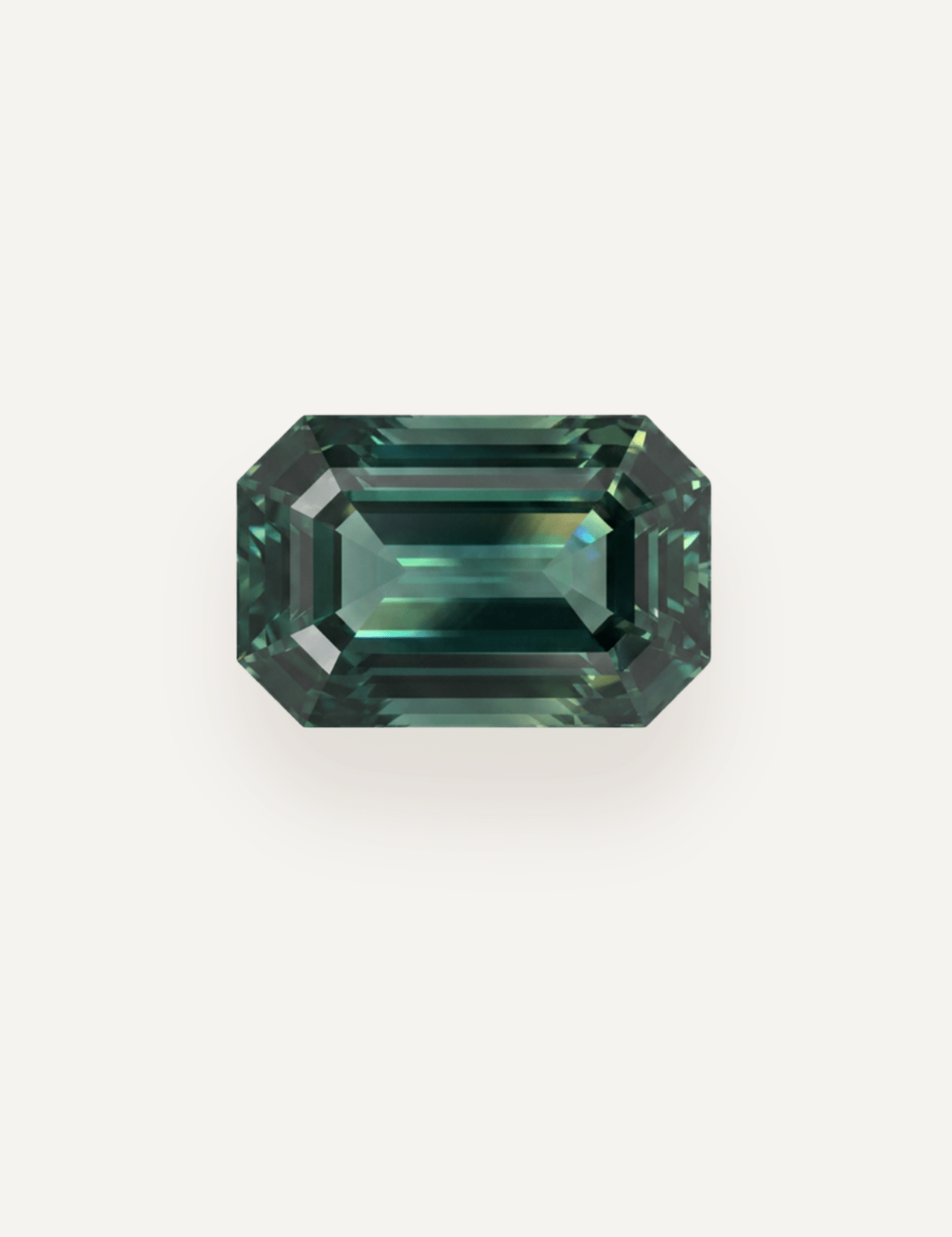 1.42ct Australian Green Blue Parti Emerald Cut Sapphire - Molten Store
