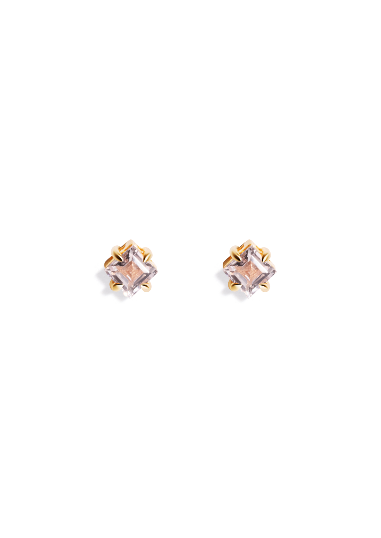 The Poppy Pink Morganite 9ct Solid Gold Stud Earrings