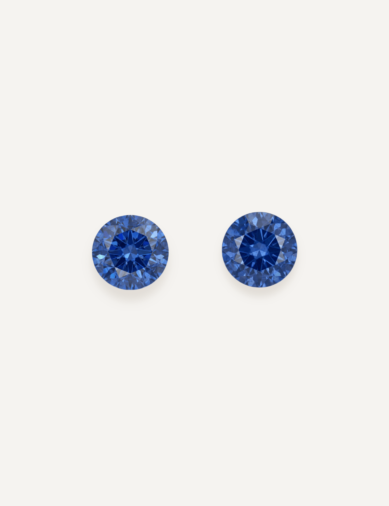 1.69 TCW Ceylon Blue Round Brilliant Cut Sapphire Pair - Molten Store