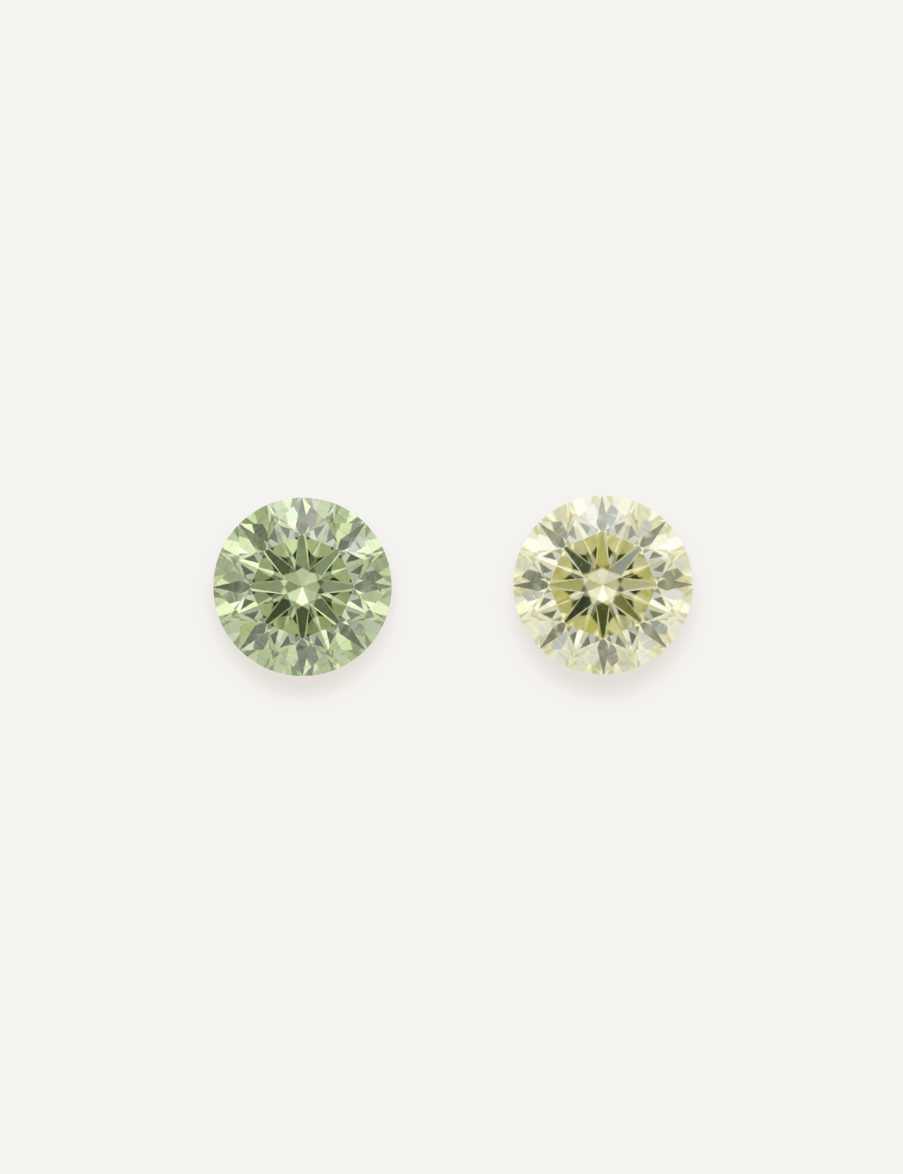 1.79 TCW Yellow and Green Round Brilliant Cut Sapphire Pair - Molten Store