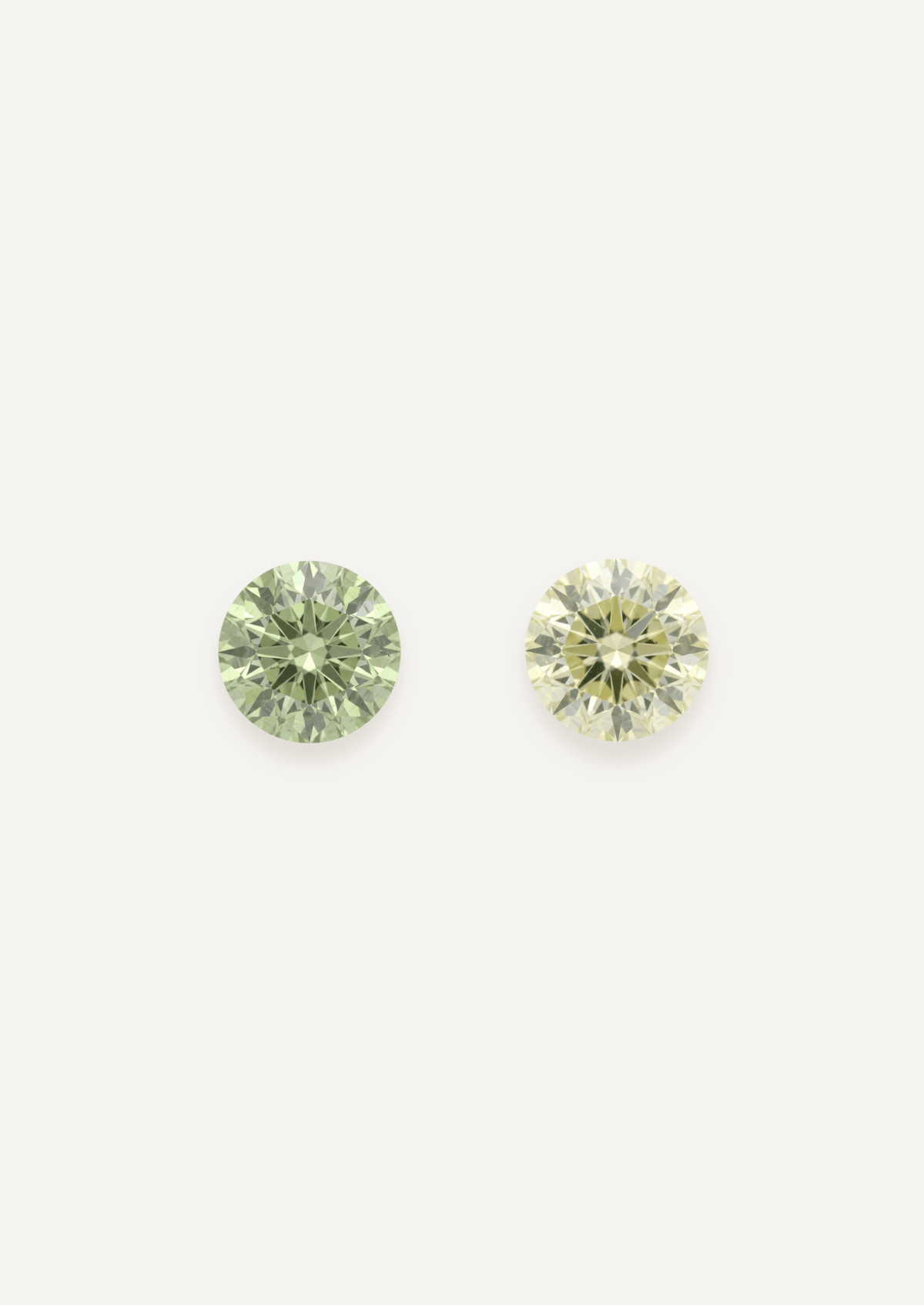 1.79 TCW Yellow and Green Round Brilliant Cut Sapphire Pair - Molten Store