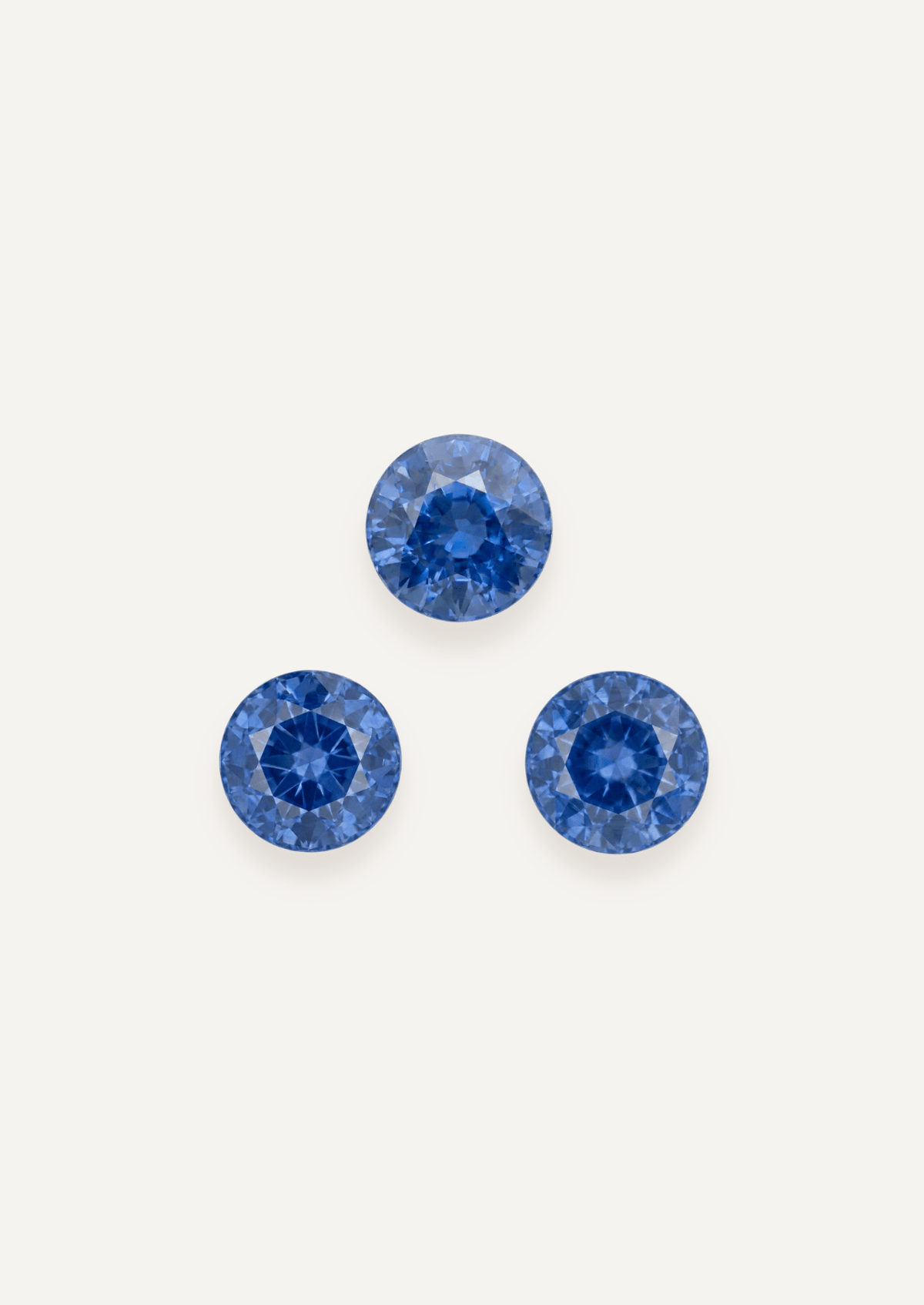 2.67 TCW Ceylon Blue Round Brilliant Cut Sapphire Set - Molten Store