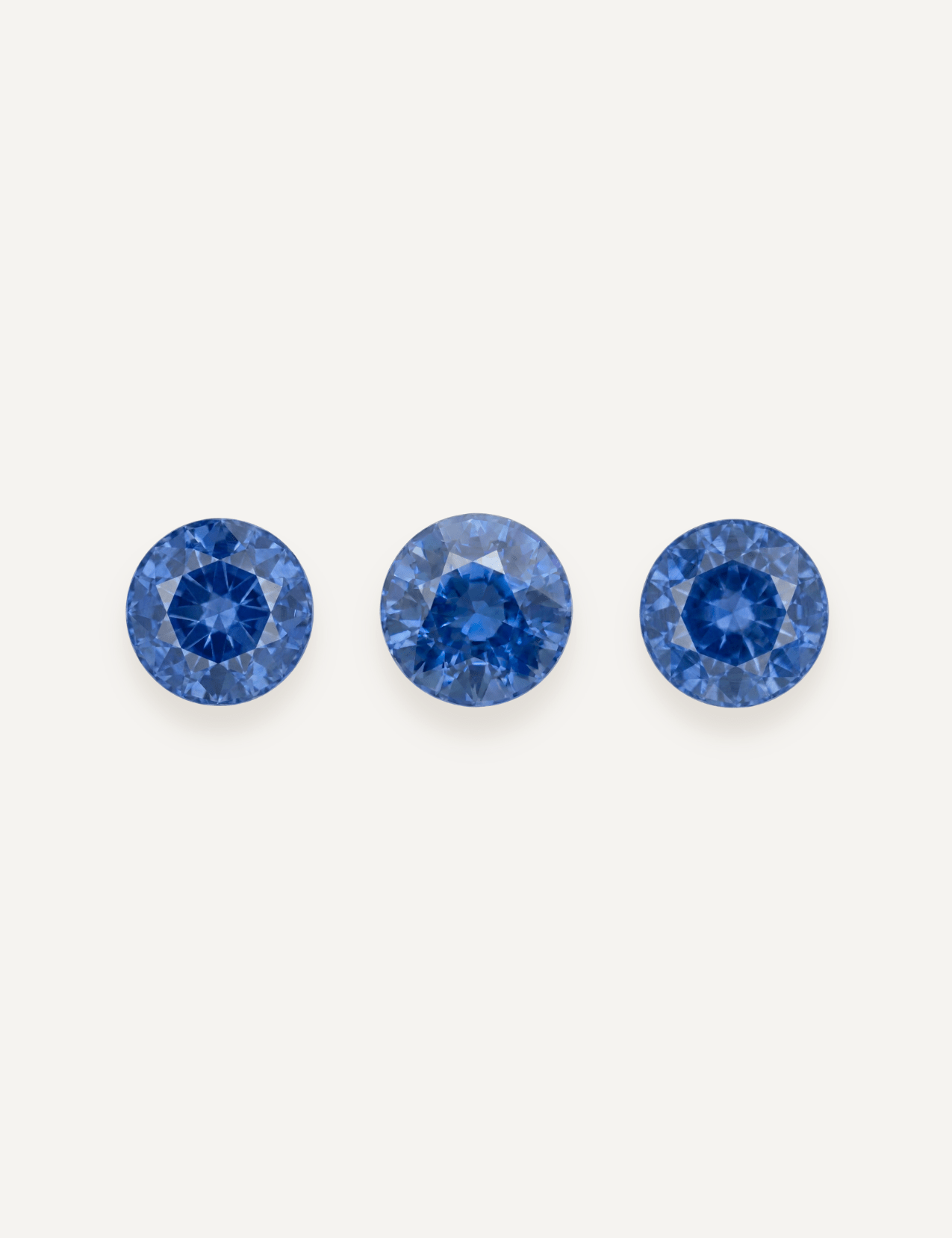 2.67 TCW Ceylon Blue Round Brilliant Cut Sapphire Set - Molten Store