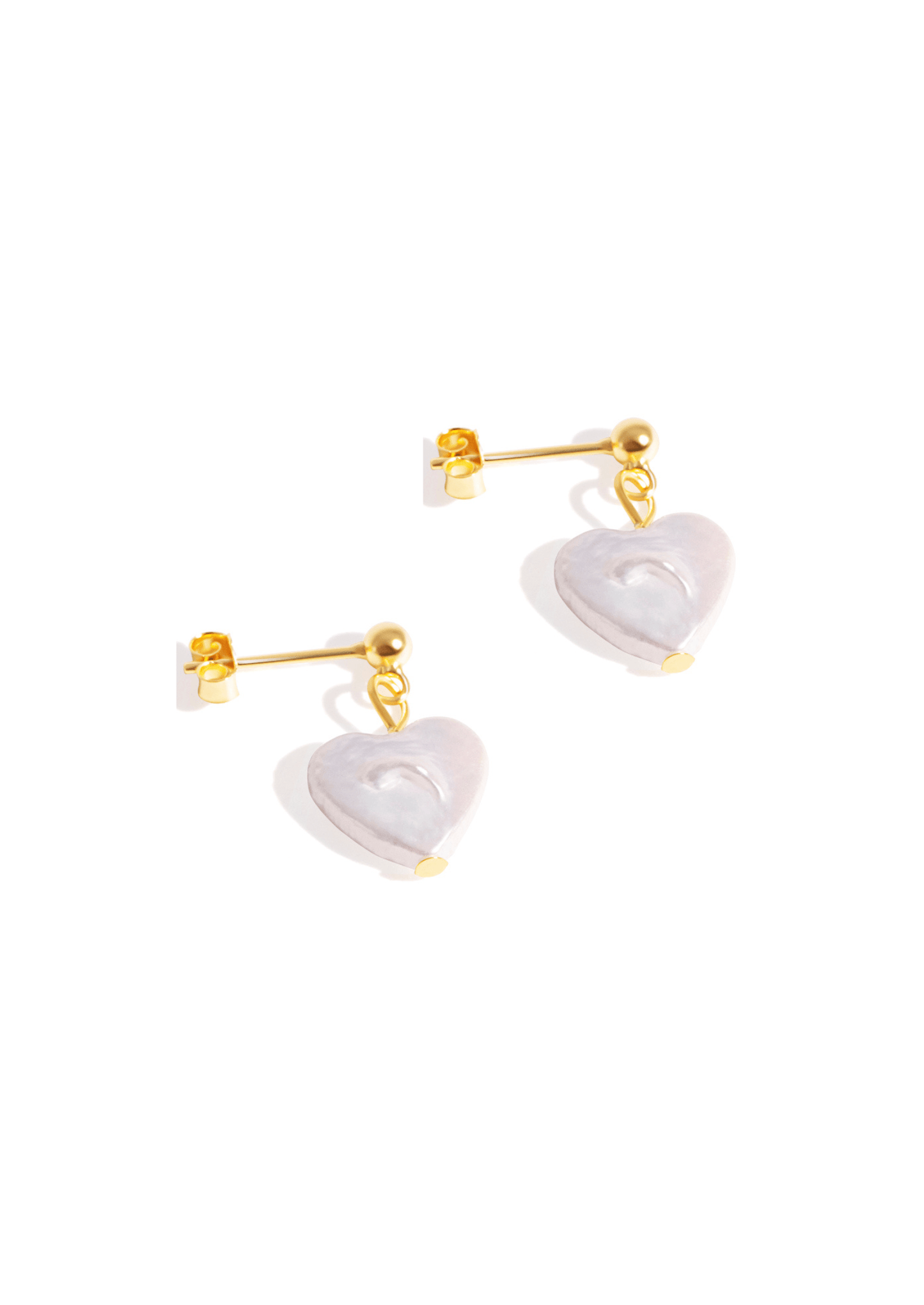 The Sweetheart Pearl 14ct Gold Vermeil Drop Earrings - Molten Store