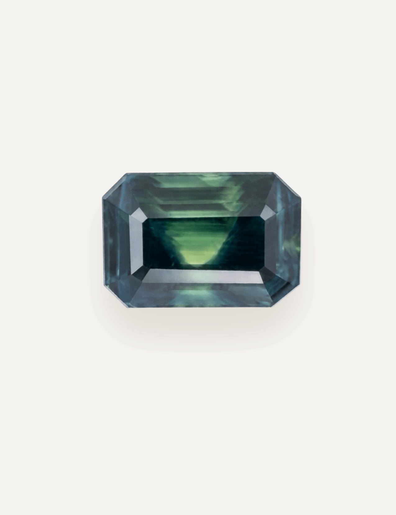 3.56ct Queensland Green Parti Emerald Cut Sapphire - Molten Store