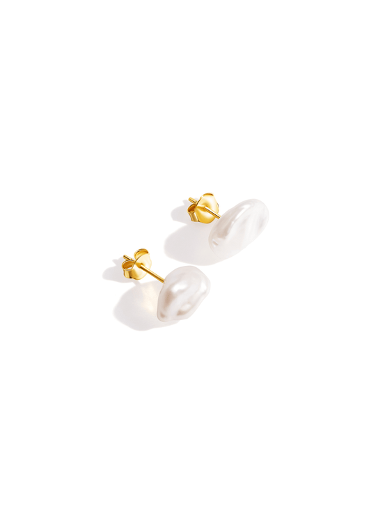 The Dreamy Pearl 14ct Gold Vermeil Stud Earrings - Molten Store