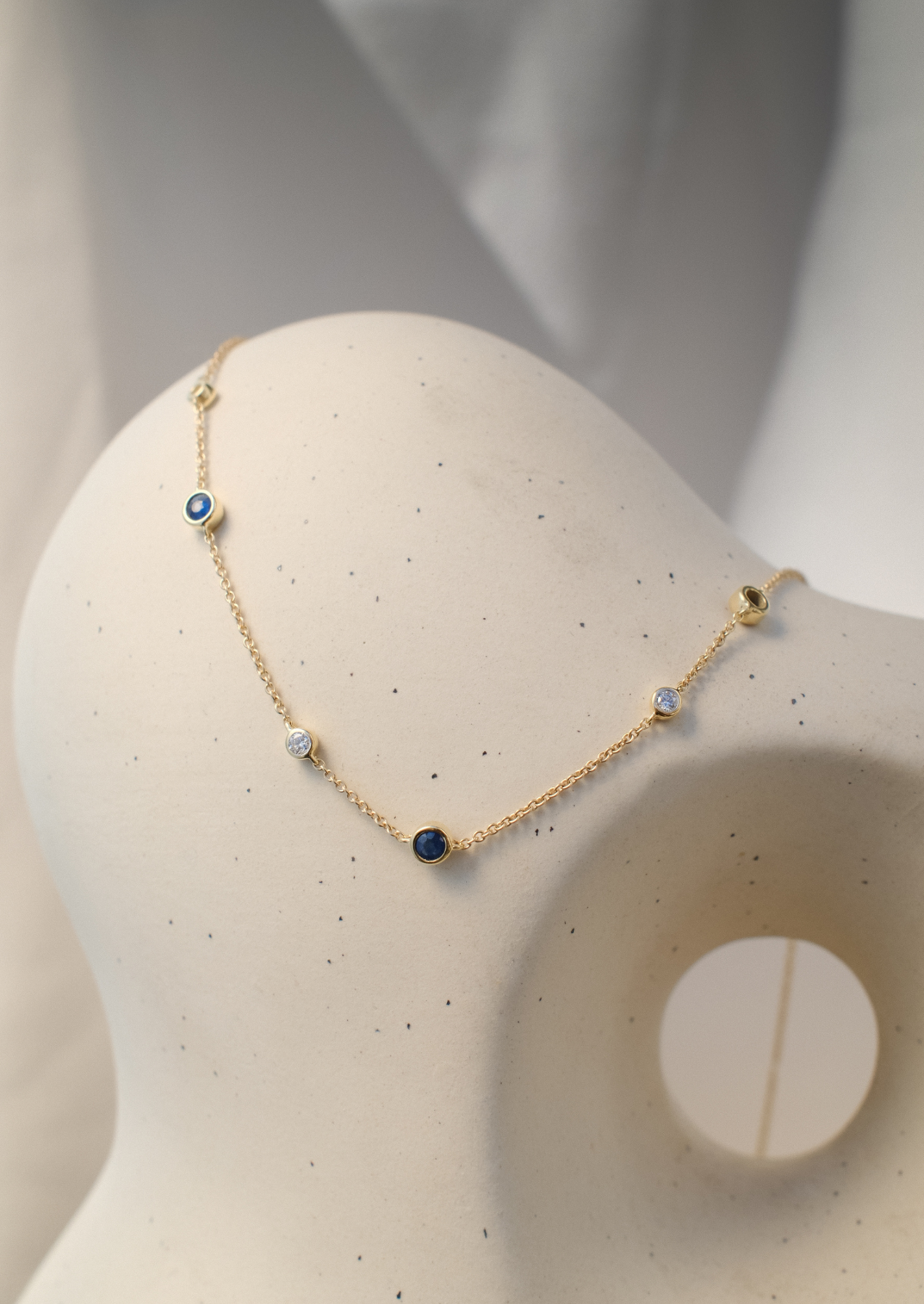 The Orli 9ct Gold Sapphire & Diamond Necklace