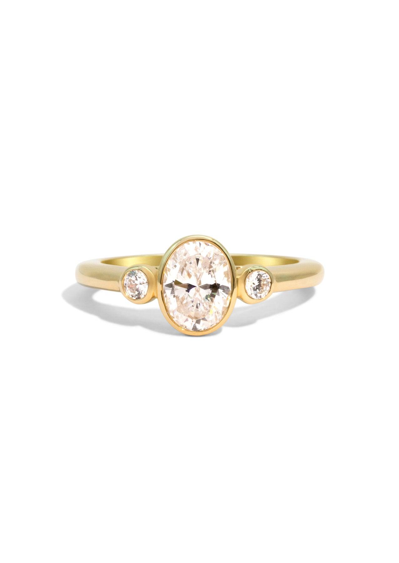 The Beatrice Ring with 0.7ct Oval Cultured Diamond