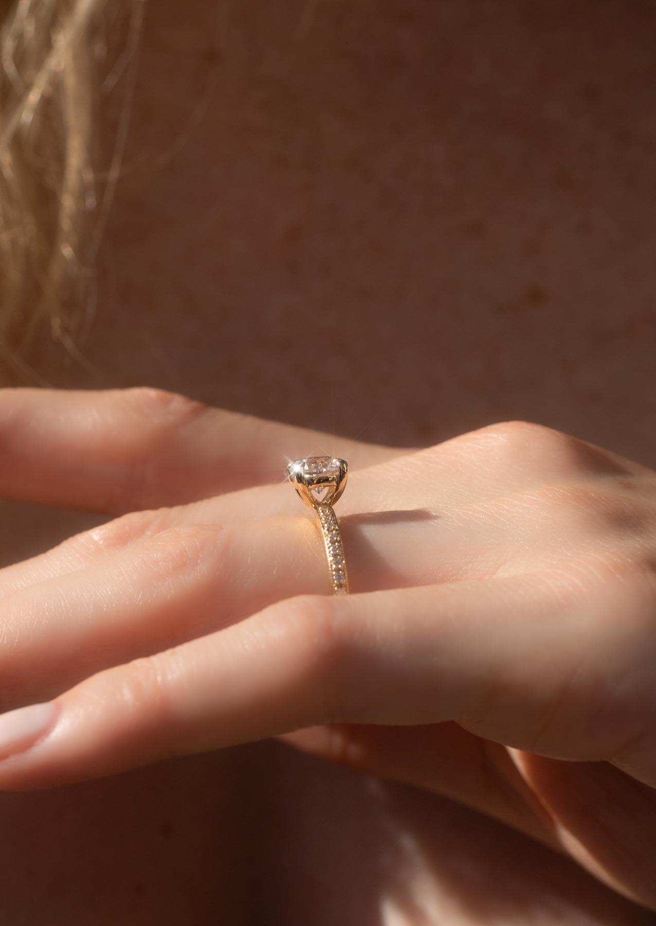 The Juliette Rose Gold Cultured Diamond Ring - Molten Store