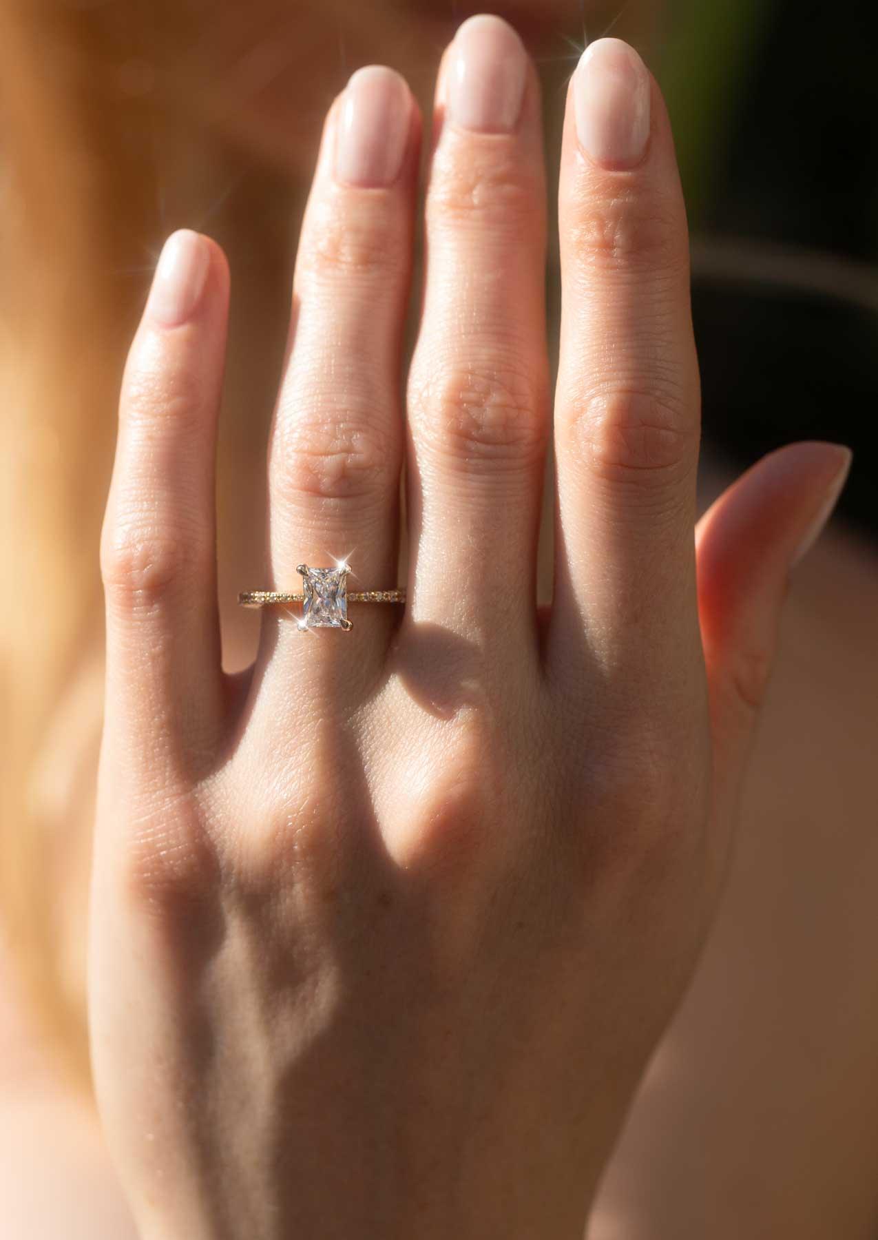 The Celine White Gold Cultured Diamond Ring