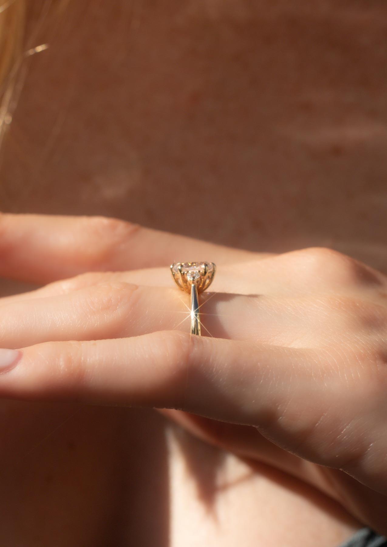 The Esme White Gold Cultured Diamond Ring