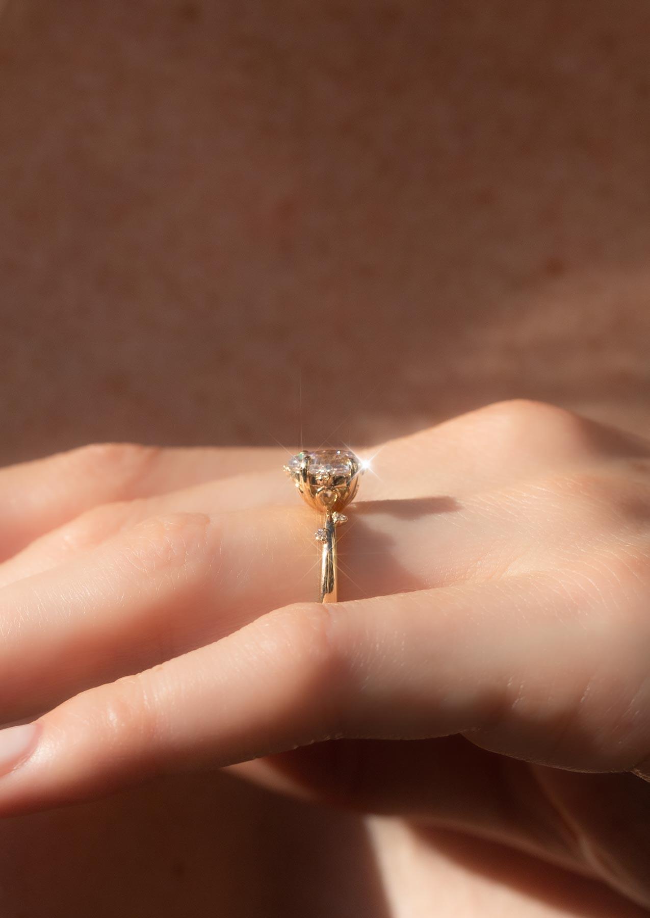 The Juniper Yellow Gold Cultured Diamond Ring