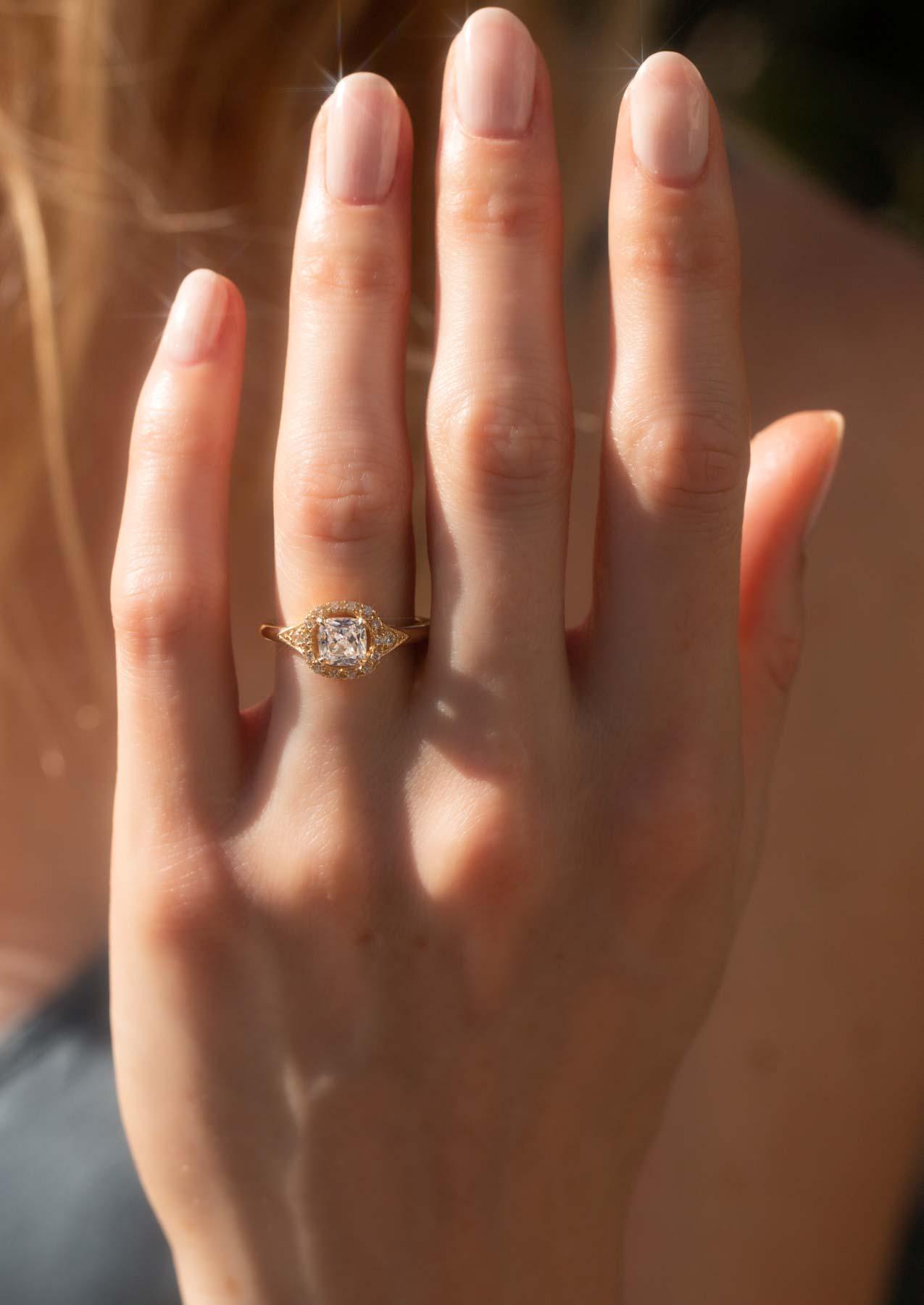 The Eliza White Gold Cultured Diamond Ring