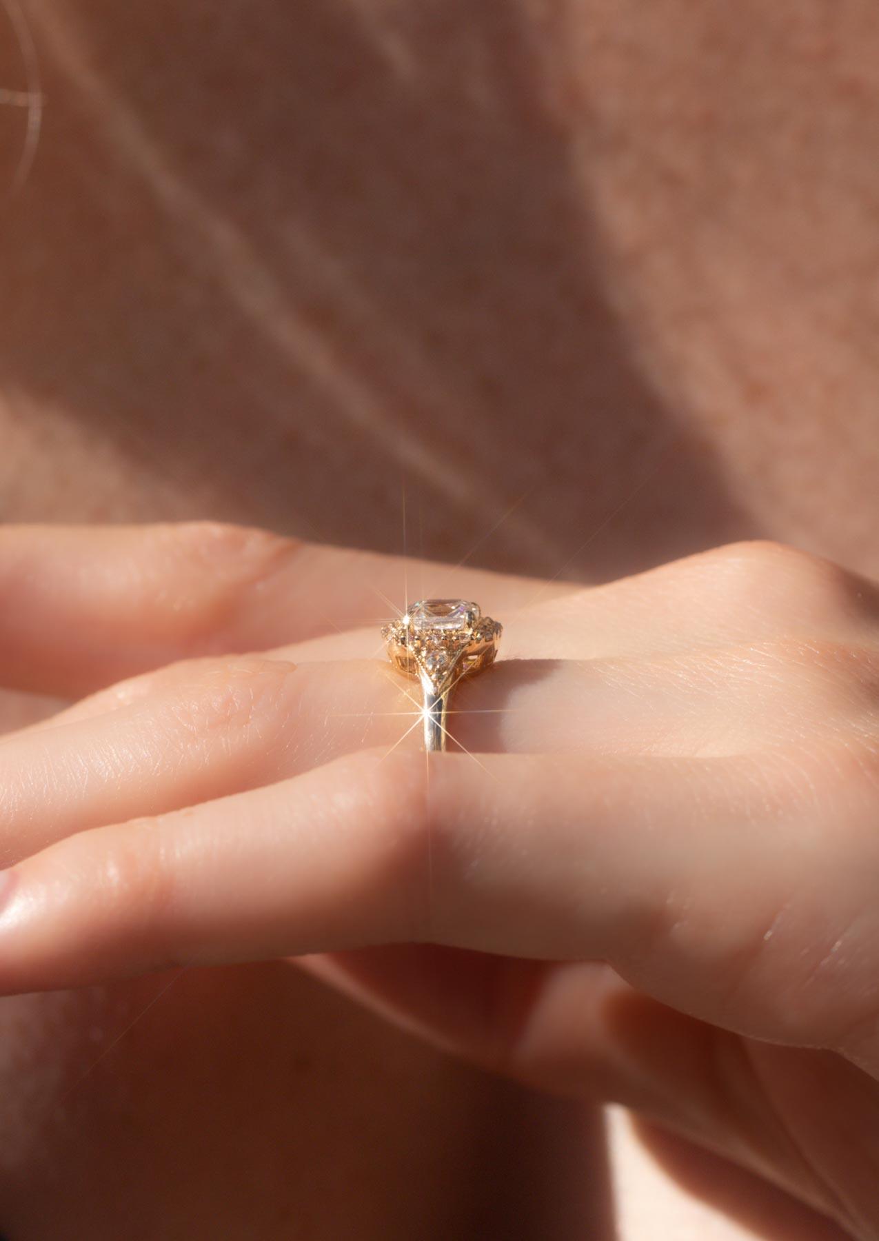 The Eliza White Gold Cultured Diamond Ring - Molten Store