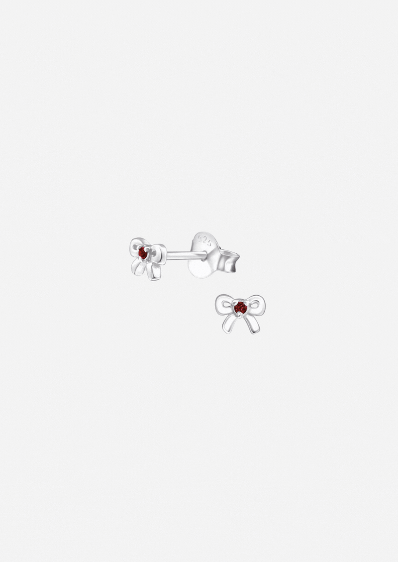 The Bow Sterling Silver Birthstone Stud Earrings