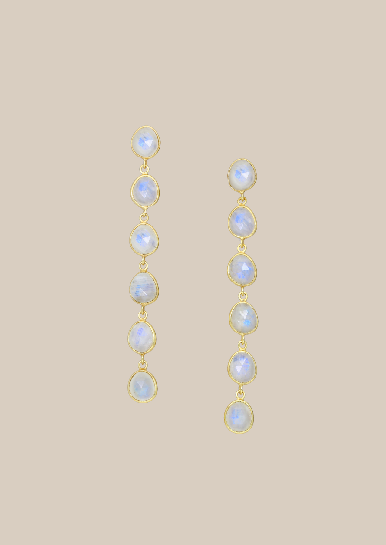 The Ether Gold Vermeil Rainbow Moonstone Earrings