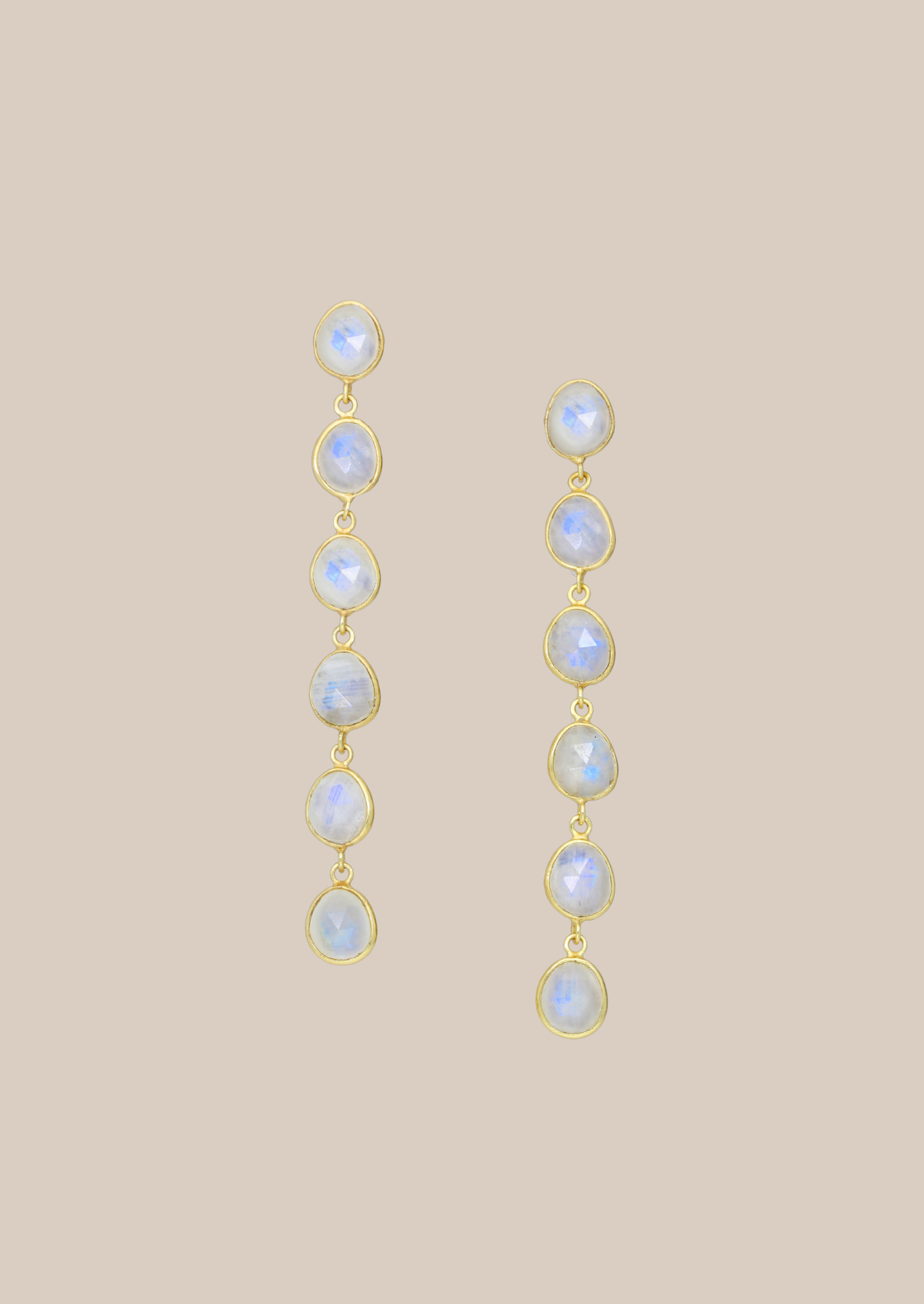 The Ether Gold Vermeil Rainbow Moonstone Earrings