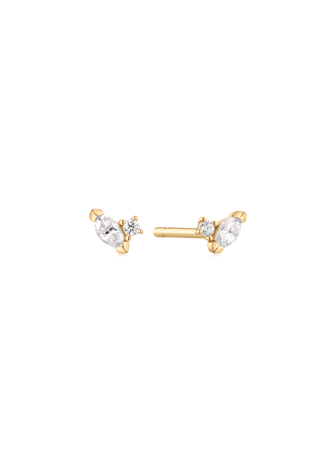 The Duet Cultured Diamond 9ct Solid Gold Stud Earrings (Pair) - Molten Store