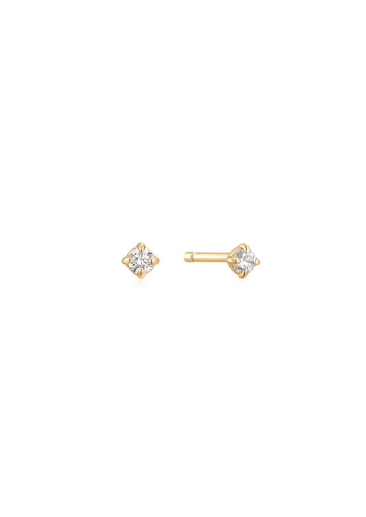 The Lune Cultured Diamond 9ct Solid Gold Stud Earrings (Pair)