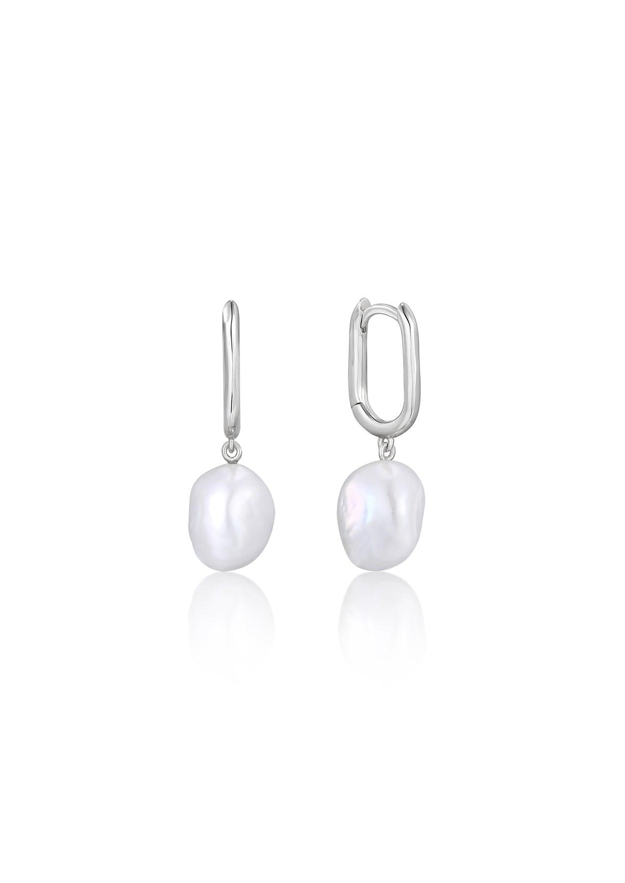 The Sugarplum Pearl Silver Drop Earrings - Molten Store