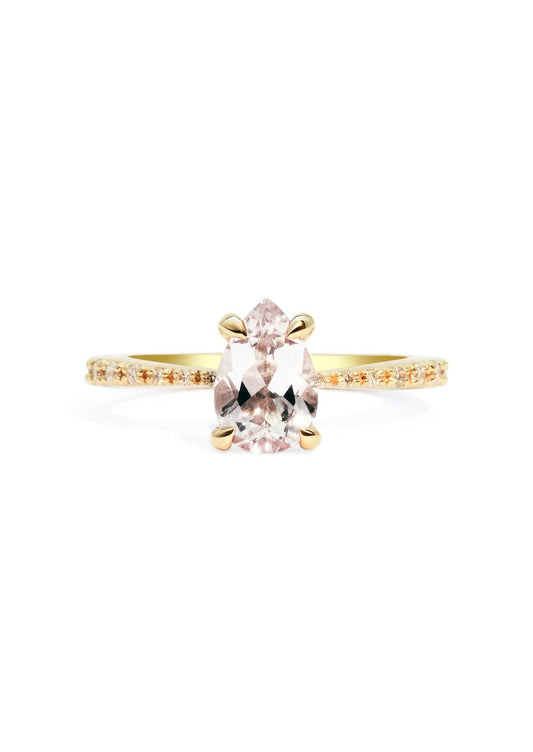 The Celine Ring with 1.05ct Pear Morganite - Molten Store