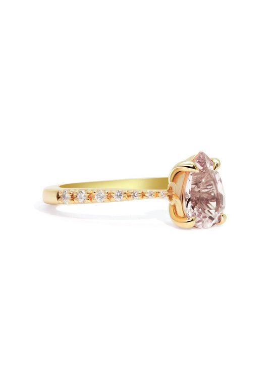 The Celine Ring with 1.05ct Pear Morganite - Molten Store