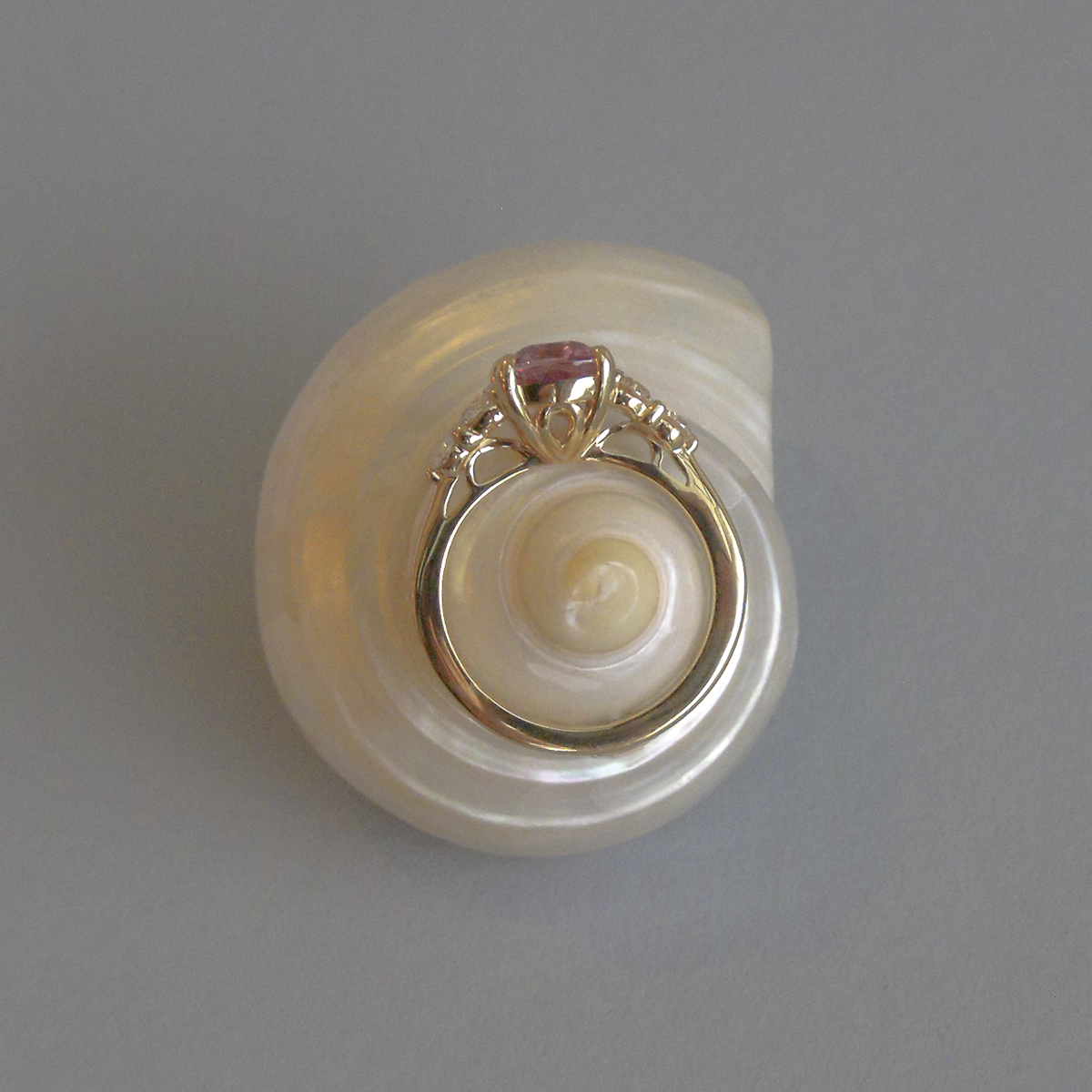 A stone, motif or setting detail considered closely