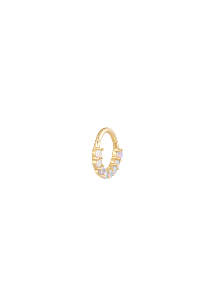 The Dreamscape Side Opal 14ct Yellow Gold Huggie Earring (Single)