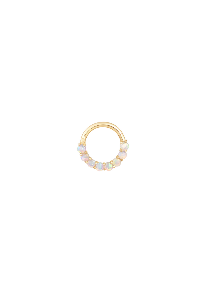 The Dreamscape Side Opal 14ct Yellow Gold Huggie Earring (Single)