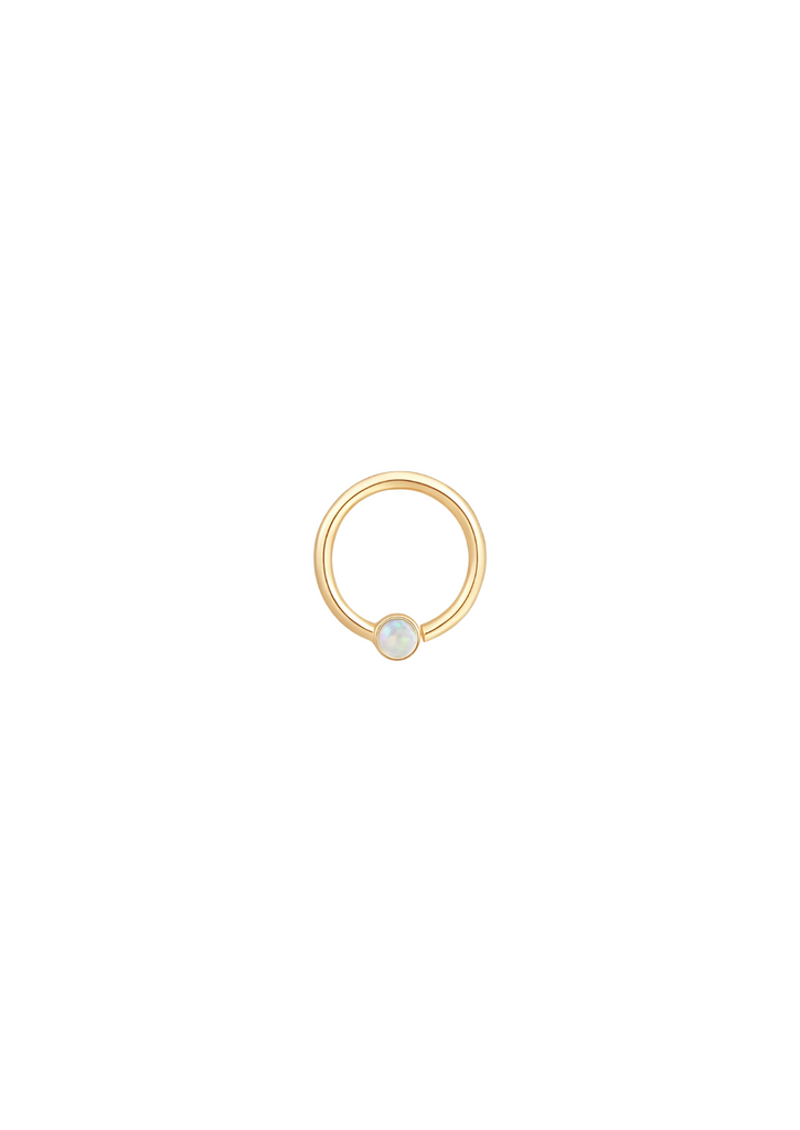 The Dreamweave Side Opal 14ct Yellow Gold Huggie Earring (Single)