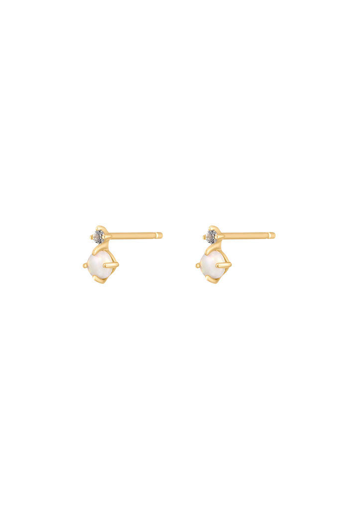 The Fable Opal & Diamond 14ct Yellow Gold Stud Earrings