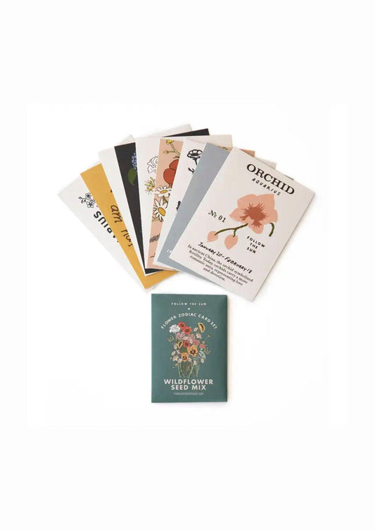 Flower Zodiac Sticker Card Set - Aquarius