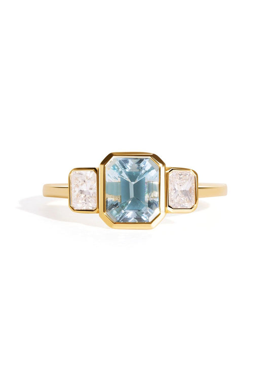 The Beatrice Ring with 1.38ct Emerald Aquamarine - Molten Store