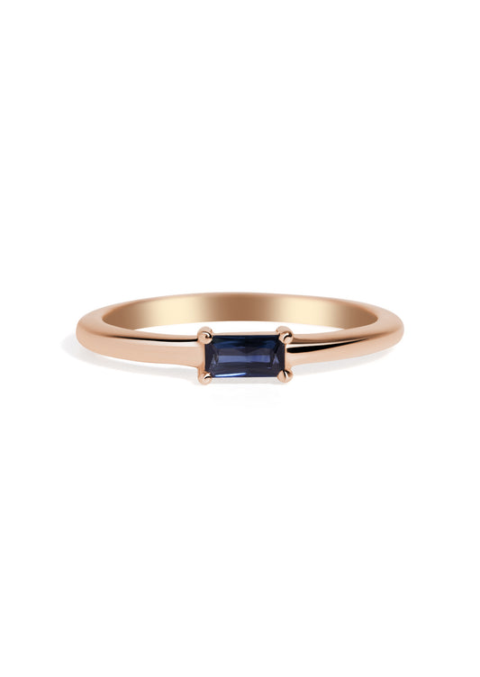 The Rue Sapphire Rose Gold Ring