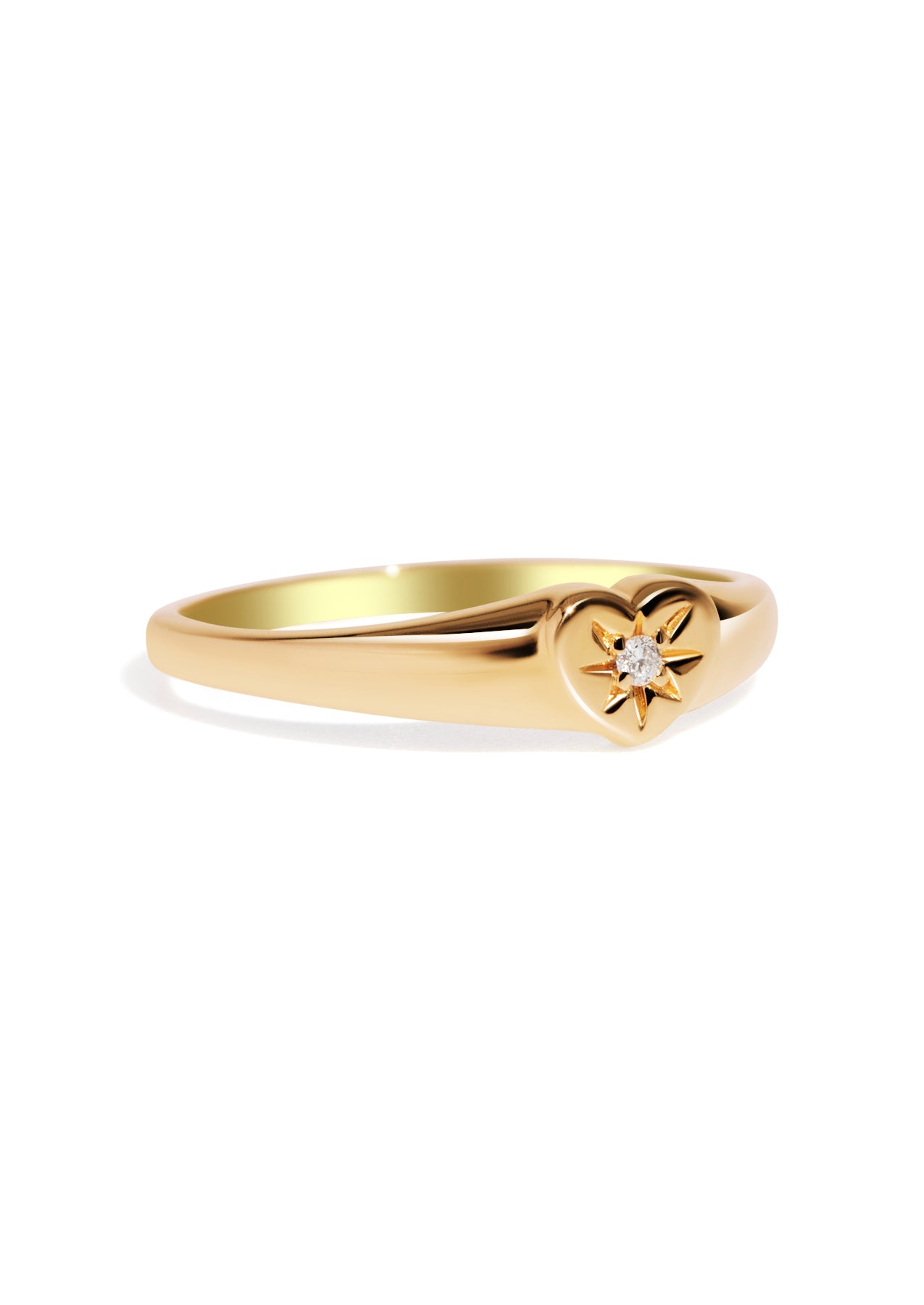 The Diamond Heart 9ct Solid Gold Signet Ring